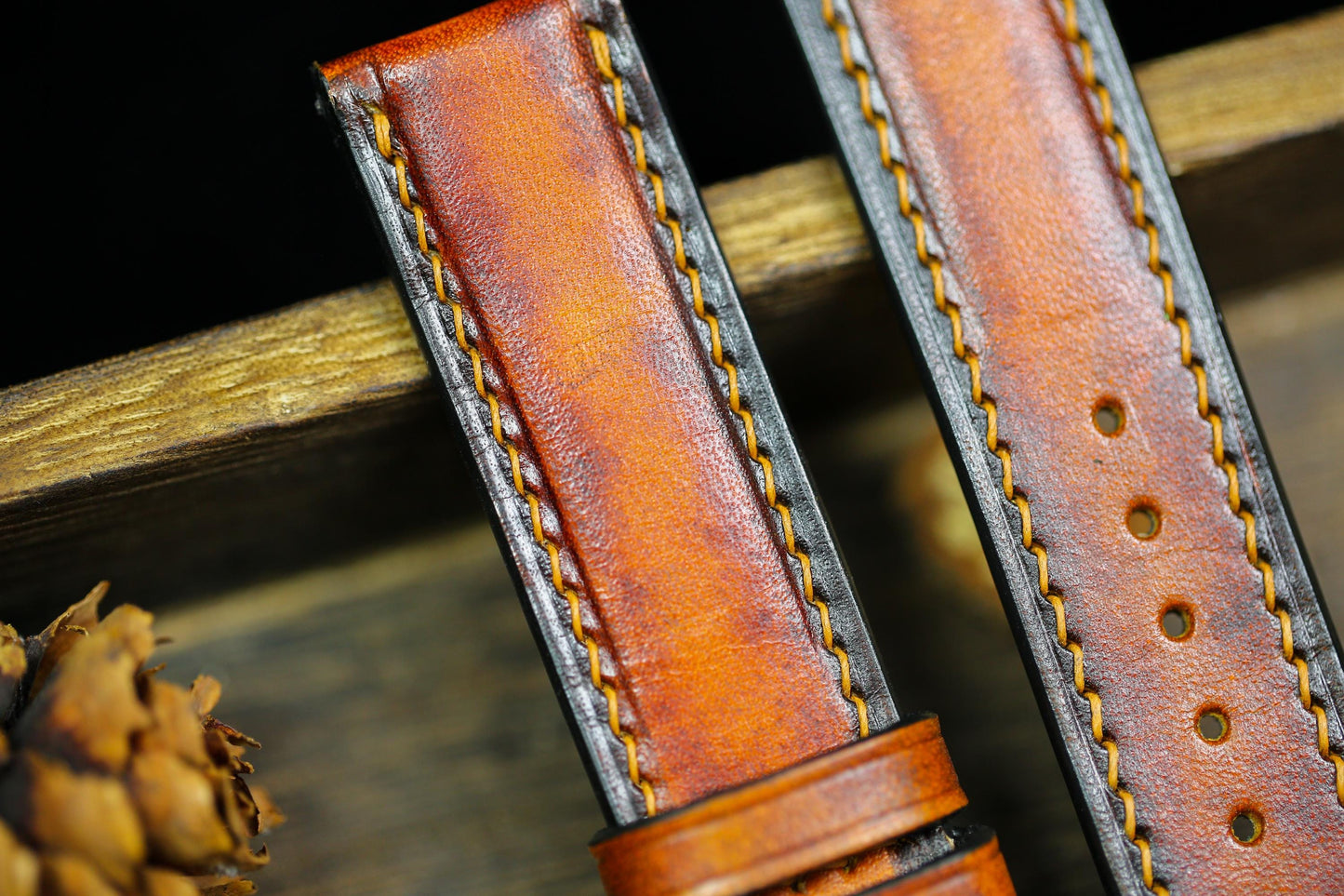 Vintage Tan Patina Leather Watch Strap 24mm 22mm 21mm 20mm Leather Orange Watch Band Leather 18mm 16mm 14mm Customized Watch Strap Clasp