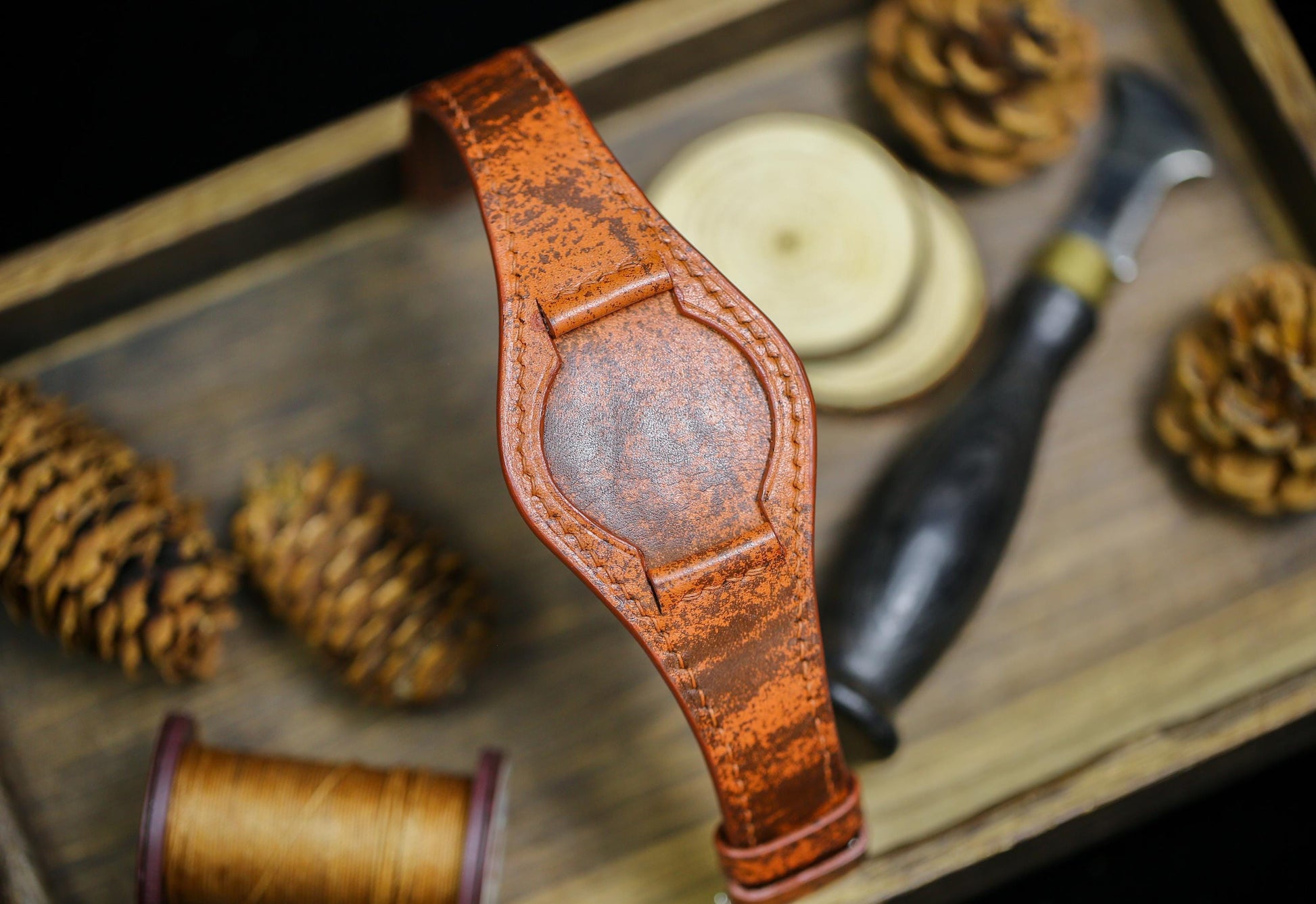 Vintage Tan Brown Leather Bund Strap 20mm, 22mm Bund Watch Band 16mm 24mm Leather Watch Band 18mm Leather Watch Strap Watch Band Cuff Band