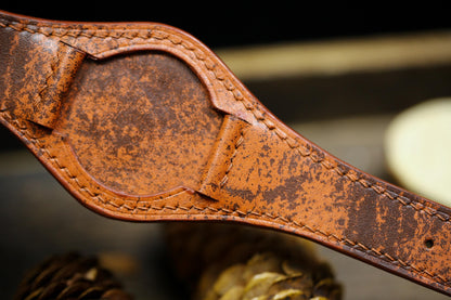 Waxy Brown Orange Leather Bund Strap 20mm, 22mm Bund Watch Band 16mm 24mm Leather Watch Band 18mm Leather Watch Strap Watch Band Cuff Band