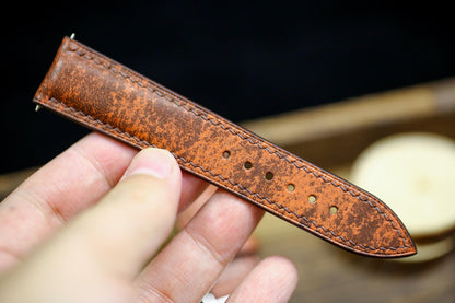 Vintage Tan Brown Leather Watch Strap 24mm 22mm 21mm 20mm Waxy Waxy Leather Watch Band Clasp Waxy Tan Brown Patina Leather 18mm 16mm 14mm