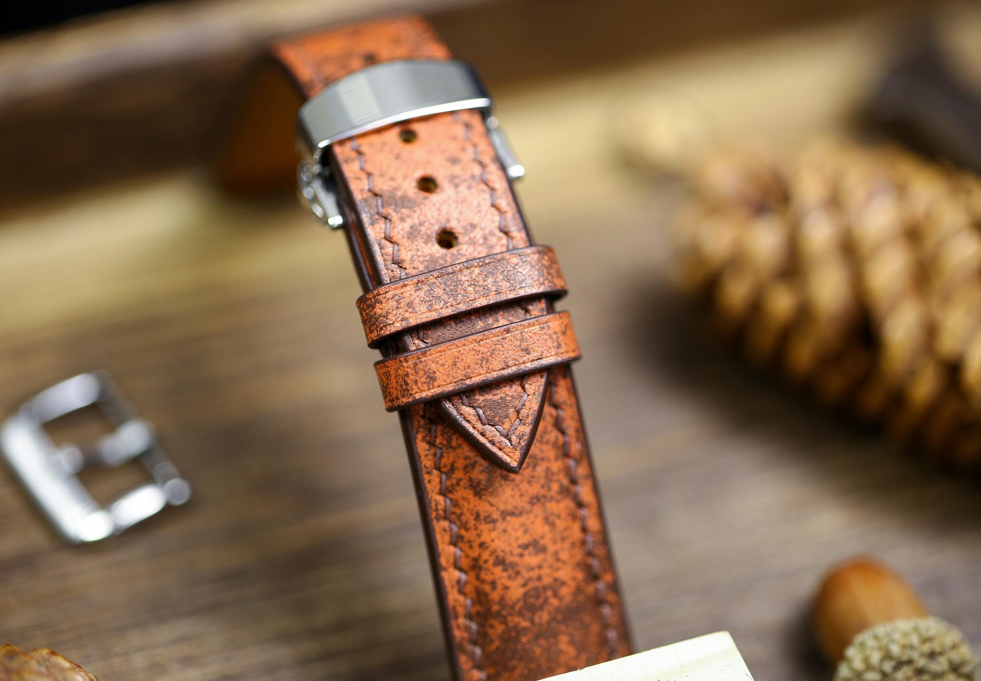 Vintage Tan Brown Leather Watch Strap 24mm 22mm 21mm 20mm Waxy Waxy Leather Watch Band Clasp Waxy Tan Brown Patina Leather 18mm 16mm 14mm