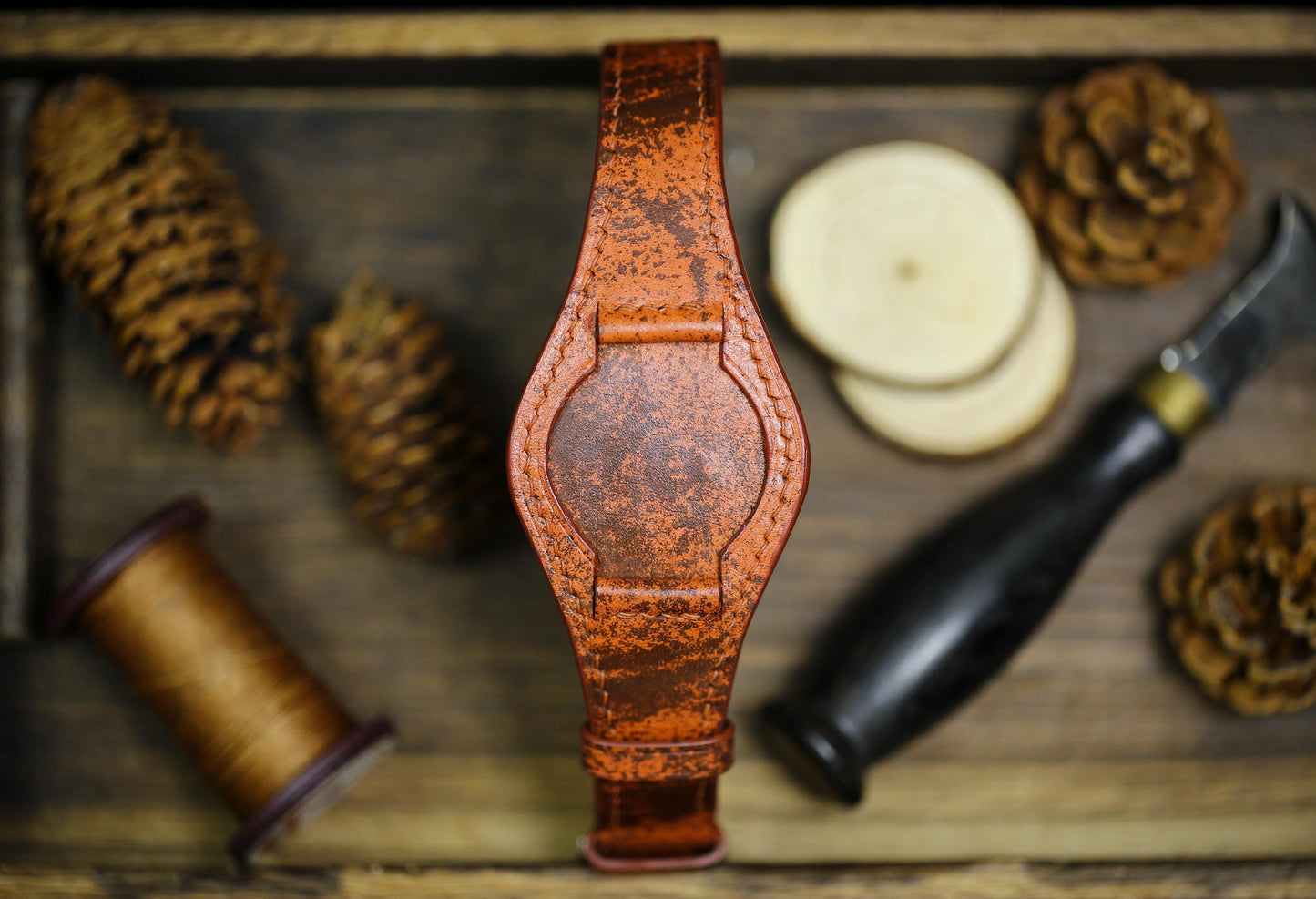 Vintage Tan Brown Leather Bund Strap 20mm, 22mm Bund Watch Band 16mm 24mm Leather Watch Band 18mm Leather Watch Strap Watch Band Cuff Band