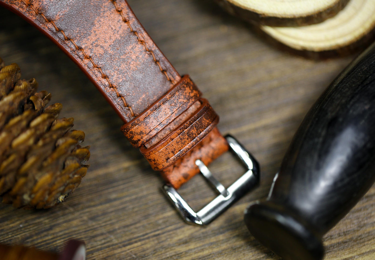Vintage Tan Brown Leather Bund Strap 20mm, 22mm Bund Watch Band 16mm 24mm Leather Watch Band 18mm Leather Watch Strap Watch Band Cuff Band