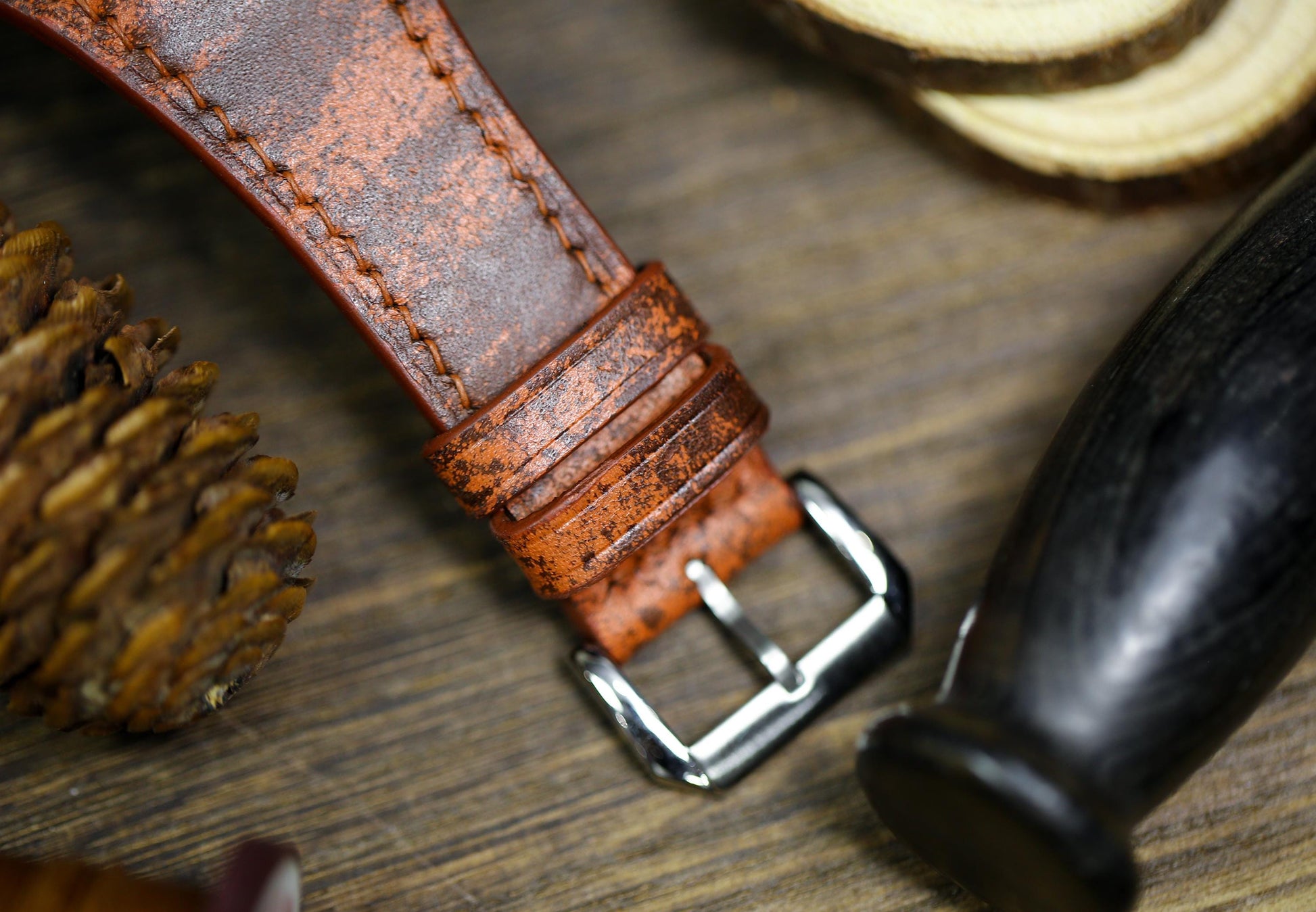 Vintage Tan Brown Leather Bund Strap 20mm, 22mm Bund Watch Band 16mm 24mm Leather Watch Band 18mm Leather Watch Strap Watch Band Cuff Band
