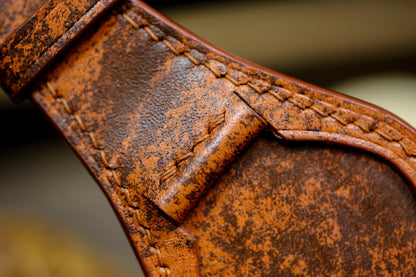 Waxy Brown Orange Leather Bund Strap 20mm, 22mm Bund Watch Band 16mm 24mm Leather Watch Band 18mm Leather Watch Strap Watch Band Cuff Band